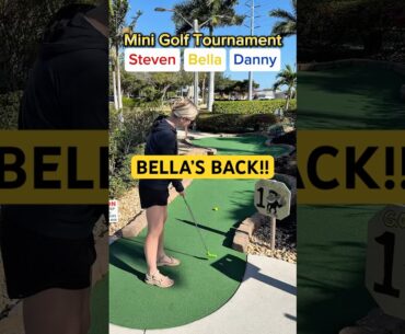 BELLA’S BACK! Mini Golf Tournament #1 (Hole 1) #golf #minigolf #viral #sports #puttputt #tournament
