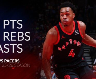 Scottie Barnes 24 pts 10 rebs 4 asts vs Pacers 25/26 season