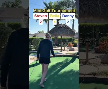 BELLA’S BACK! Mini Golf Tournament #1 (Hole 2) #golf #minigolf #viral #sports #puttputt #tournament