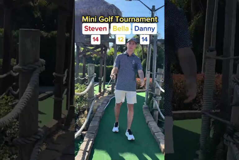 BELLA’S BACK! Mini Golf Tournament #1 (Hole 8) #golf #minigolf #viral #sports #puttputt #tournament