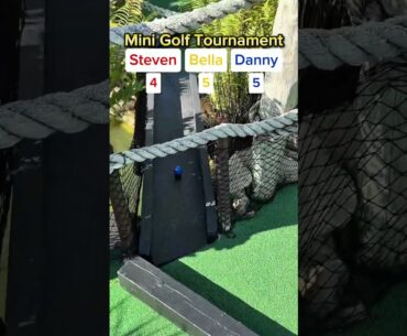 BELLA’S BACK! Mini Golf Tournament #1 (Hole 3) #golf #minigolf #viral #sports #puttputt #tournament