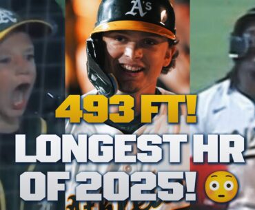 493 FEET! The LONGEST HOME RUN OF 2025 was a GRAND SLAM hit by ROOKIE Nick Kurtz! 😱😱😱