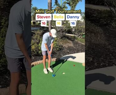 BELLA’S BACK! Mini Golf Tournament #1 (Hole 9) #golf #minigolf #viral #sports #puttputt #tournament