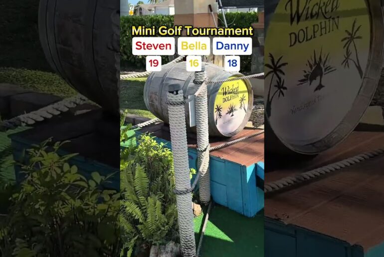 BELLA’S BACK! Mini Golf Tournament #1 (Hole 10) #golf #minigolf #viral #sports #puttputt #tournament