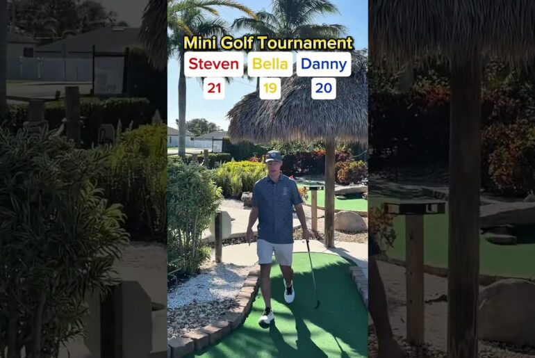 BELLA’S BACK! Mini Golf Tournament #1 (Hole 11) #golf #minigolf #viral #sports #puttputt #tournament