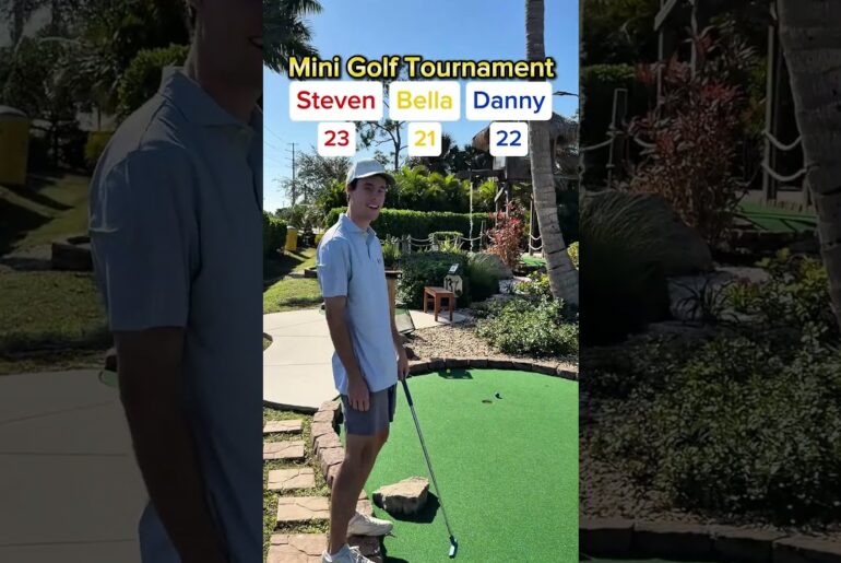 BELLA’S BACK! Mini Golf Tournament #1 (Hole 12) #golf #minigolf #viral #sports #puttputt #tournament