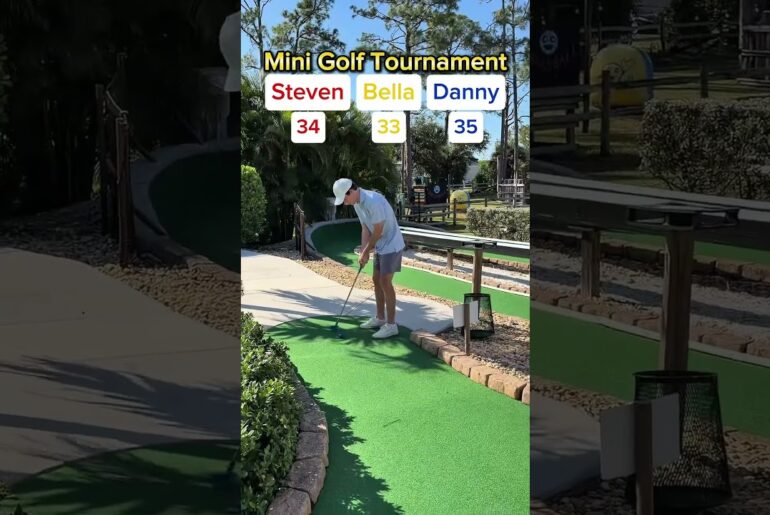 BELLA’S BACK! Mini Golf Tournament #1 (Hole 17) #golf #minigolf #viral #sports #puttputt #tournament