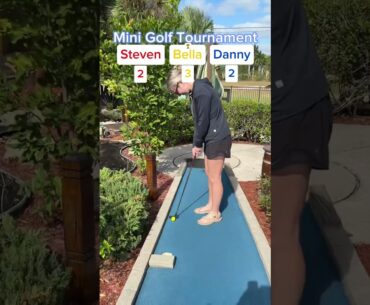 Mini Golf Tournament #2 (Hole 2) BELLA’S BACK! #golf #minigolf #viral #sports #puttputt #tournament