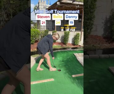 Mini Golf Tournament #2 (Hole 9) BELLA’S BACK! #golf #minigolf #viral #sports #puttputt #tournament