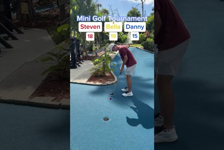 Mini Golf Tournament #2 (Hole 8) BELLA’S BACK! #golf #minigolf #viral #sports #puttputt #tournament