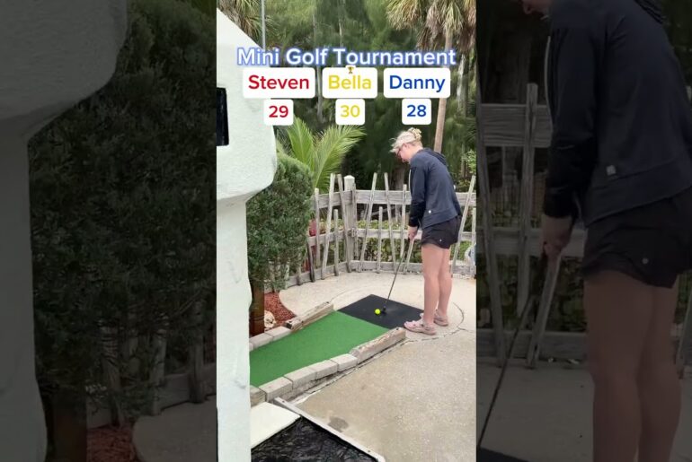 Mini Golf Tournament #2 (Hole 12) BELLA’S BACK! #golf #minigolf #viral #sports #puttputt #tournament