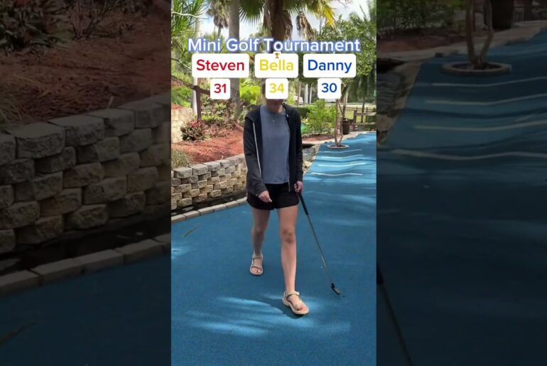 Mini Golf Tournament #2 (Hole 13) BELLA’S BACK! #golf #minigolf #viral #sports #puttputt #tournament