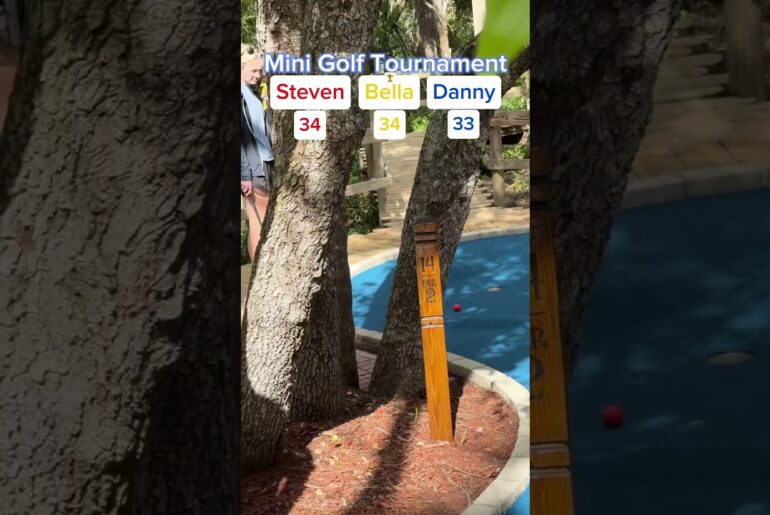 Mini Golf Tournament #2 (Hole 14) BELLA’S BACK! #golf #minigolf #viral #sports #puttputt #tournament