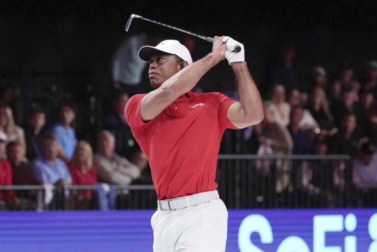 Tiger Woods played in TGL. AP Yonhap News Agency