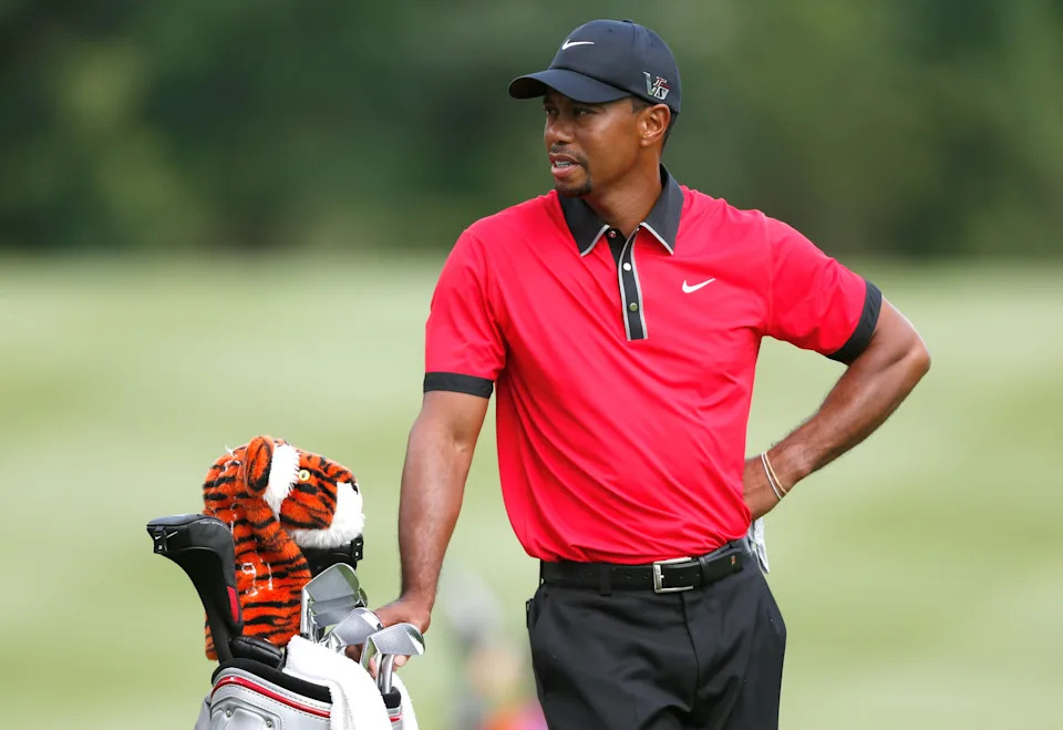 Tiger Woods at the 2013 World Golf Championships-Bridgestone Invitational at Firestone Country Club in Akron, Ohio.