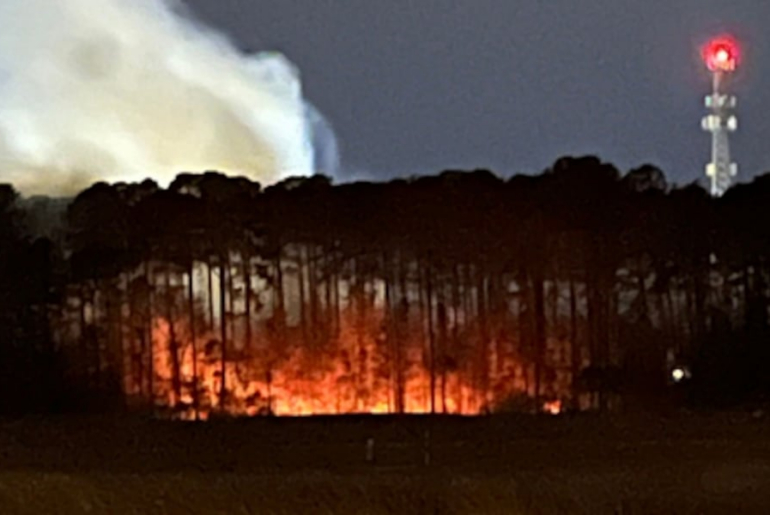 Fire breaks out at former golf course property in Conway