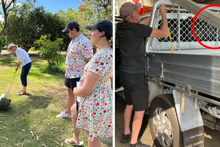 Aussie family's surprise discovery during backyard golf tournament: 'We freaked out'