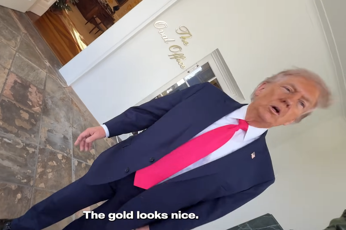 Trump shows granddaughter Kai what he salvaged from East Wing demolition Trump shows granddaughter Kai what he salvaged from East Wing demolition