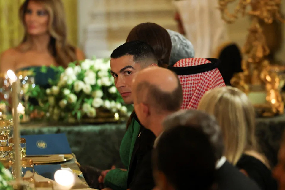 Cristiano Ronaldo attends a dinner hosted by Donald Trump for Saudi Crown Prince and Prime Minister Mohammed bin Salman at the White House in Washington, D.C. on Nov.18, 2025.