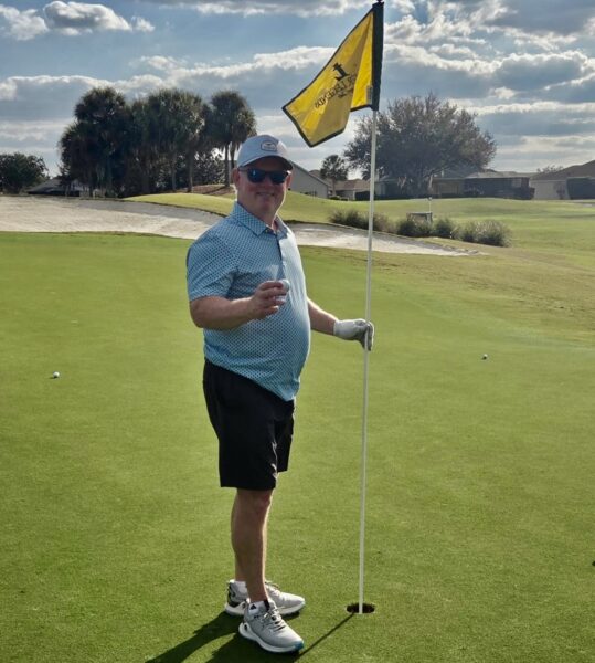 Alan Goodnight scored a lucky ace while golfing on Christmas Day at Palmer Legends