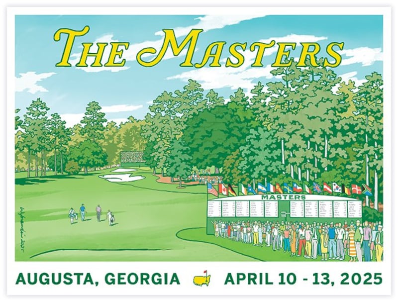 Lee Wybranski produced this painting around last year's Masters tournament.