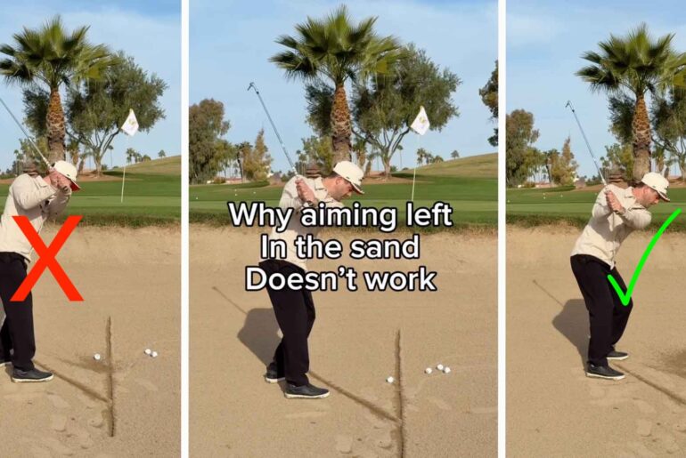Why you need to stop aiming left on greenside bunker shots