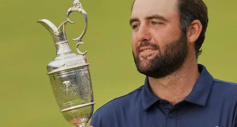 Scottie Scheffler Joins Tiger Woods By Winning PGA Tour Player Of The Year For 4th Straight Year Scottie Scheffler of the United States poses for photographers with the Claret Jug trophy after winning the British Open golf championship at the Royal Portrush Golf Club, Northern Ireland, Sunday, July 20, 2025.(AP Photo/Francisco Seco)