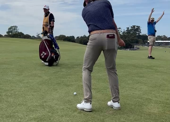 Cam Smith not impressed with his approach shot yesterday at the Australian Open