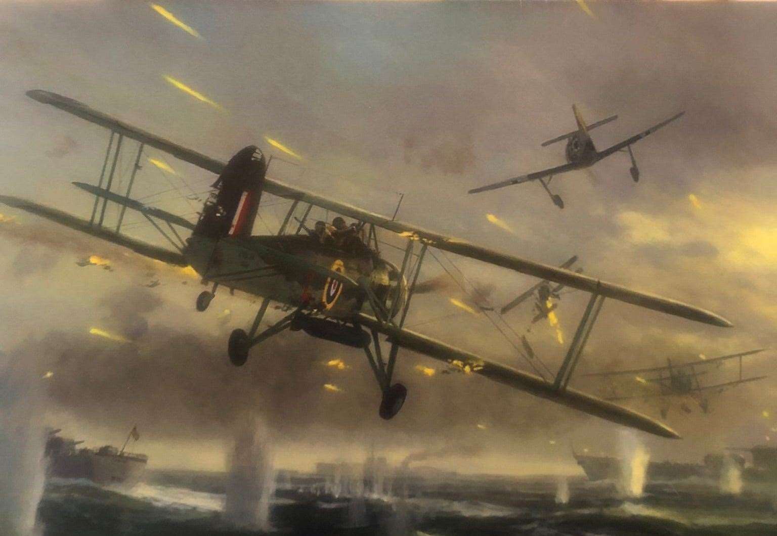 An illustration of the Swordfish aircraft that Archie flew during the Second World War