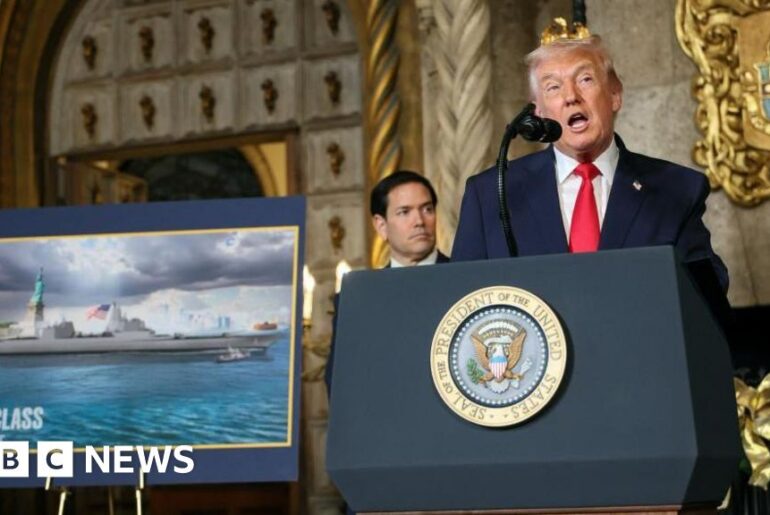 Donald Trump unveils new class of battleships named after himself