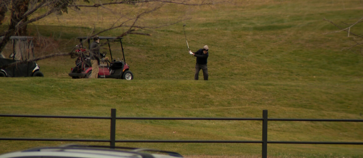 Golfers enjoy the warm weather at Mount Ogden Golf Course Friday. (Mike Anderson KSL TV)...