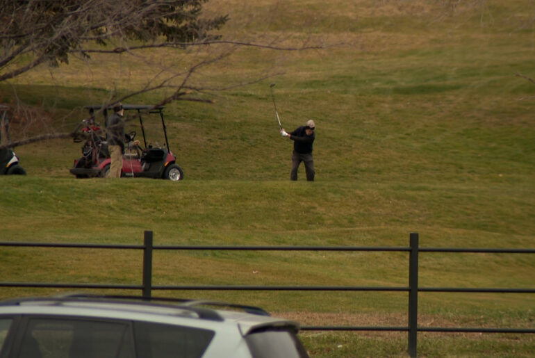 Golfers enjoy the warm weather at Mount Ogden Golf Course Friday. (Mike Anderson KSL TV)...