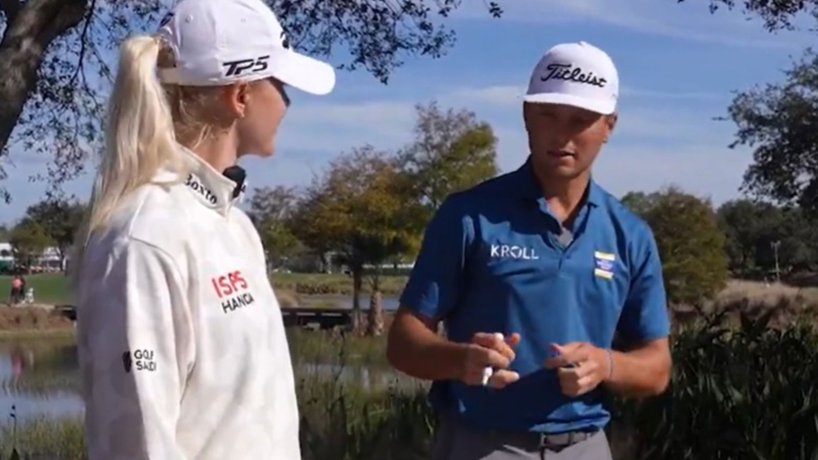 Charley Hull responds after Michael Brennan calls her ‘intense’ at Grant Thornton Invitational Hull and Brennan (PGA Tour X / Twitter)