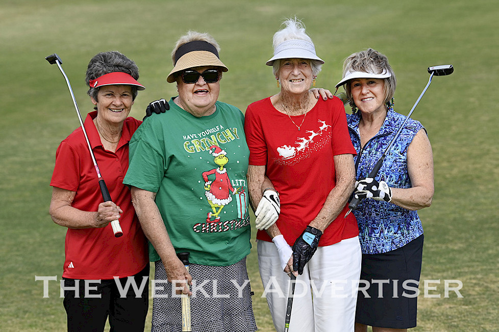 Marge Rich, Jill Gawith, June Cross and Peg Muszkieta playing in Horsham Golf Club Christmas Cha Cha Cha event.