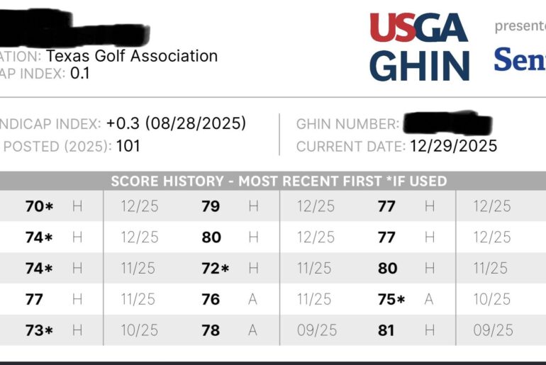 What a scratch handicap actually looks like…