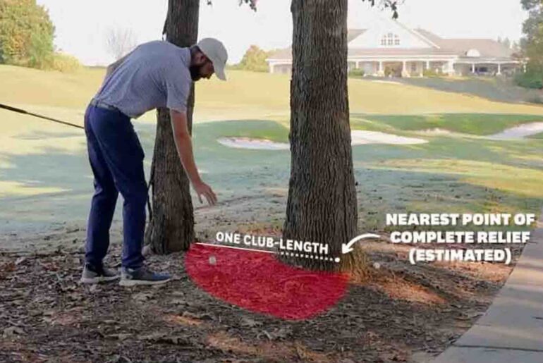 Craziest free drop in golf? This rules video explains it