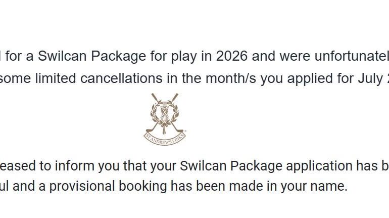 My wife and I thank whoever canceled their Old Course tee time in July