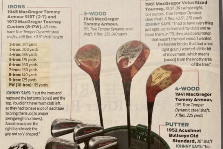 TIL Johnny Miller used the oldest clubs relative to the year to win a Major with a 63