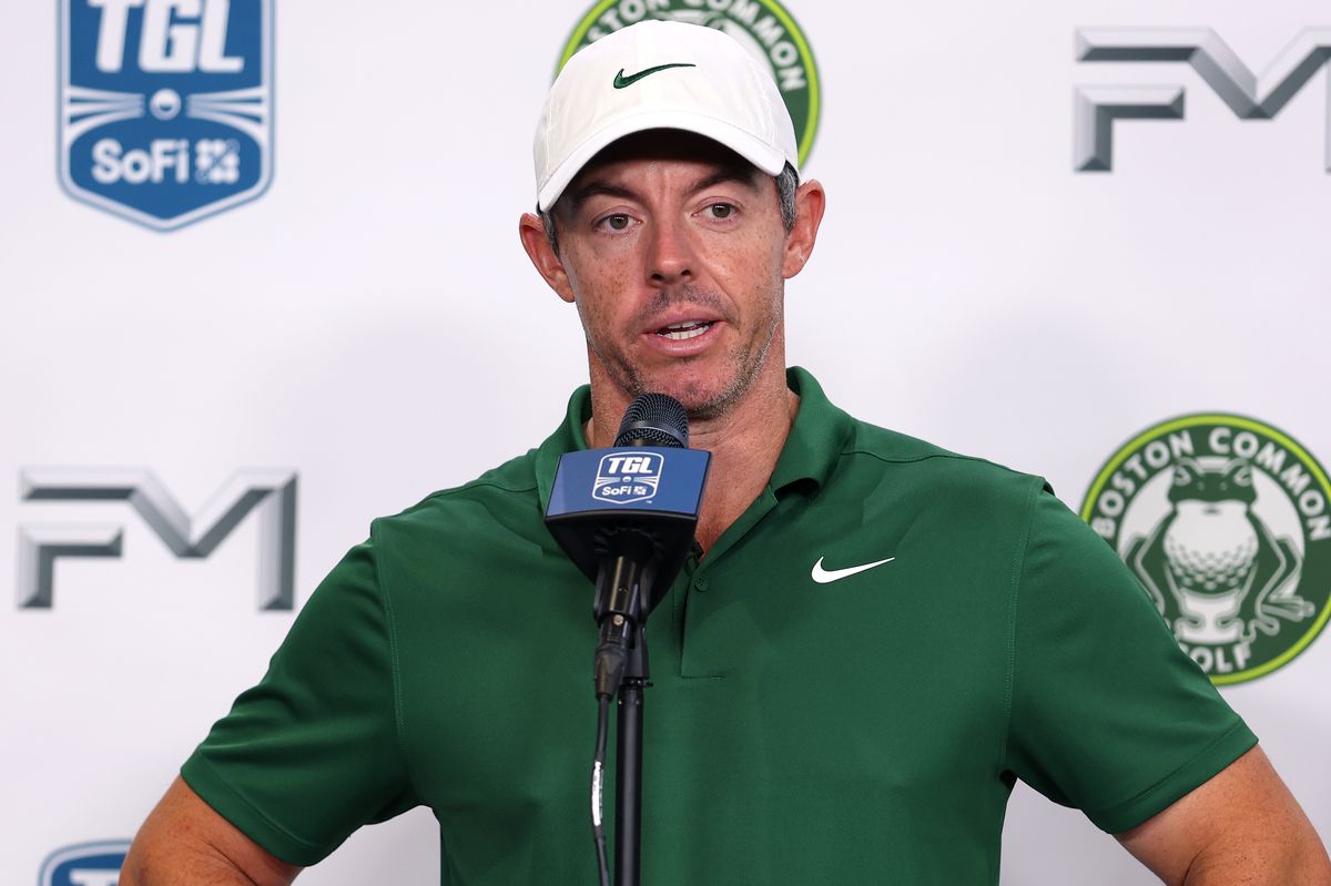 Rory McIlroy speaks at a press conference