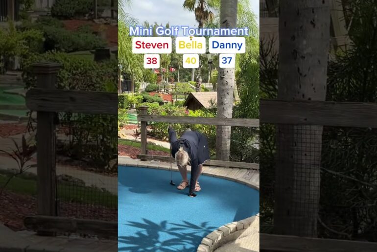 Mini Golf Tournament #2 (Hole 16) BELLA’S BACK! #golf #minigolf #viral #sports #puttputt #tournament