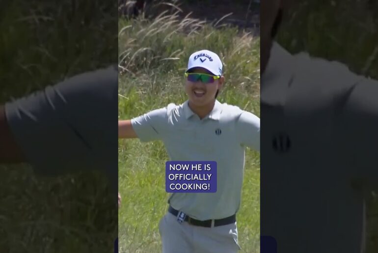 Min Woo Lee’s AMAZING hole-out with reaction 🙌