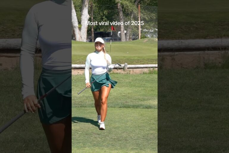 My most viral video of 2025. And I almost didn’t post it bc I thought my legs looked fat 🙂 #golf