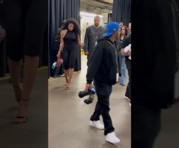 Klay Thompson and Megan Thee Stallion after Mavs - Spurs game. #nba #megtheestallion #klaythompson