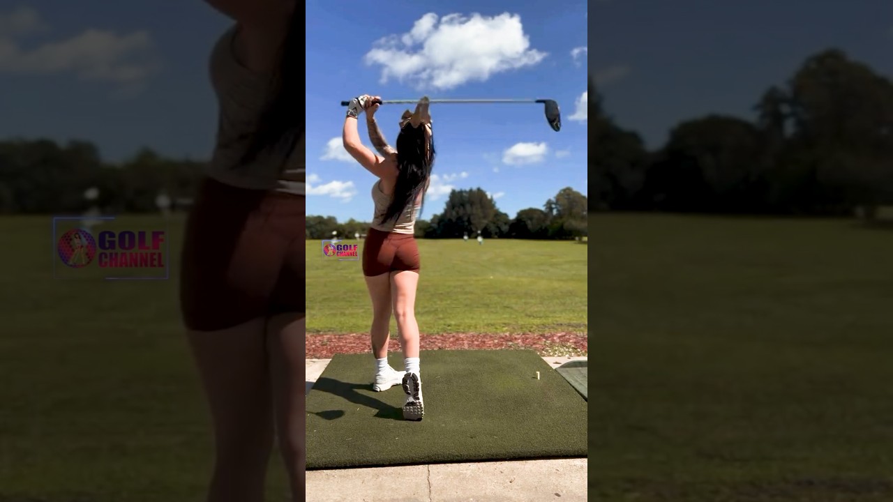 Amazing Golf Swing you need to see | Golf Girl awesome swing | Golf shorts | Steph Archer