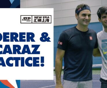 LEGENDARY 🤩 Roger Federer and Carlos Alcaraz Practice Together At The Rolex Shanghai Masters