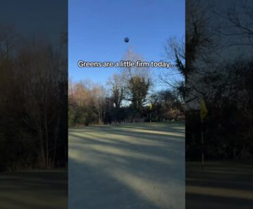 Winter golf but the course fights back 🧱❄️