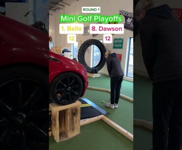 1. Bella vs 8. Dawson ROUND 1 (Holes 5-6) #golf #minigolf #viral #sports #puttputt #playoffs