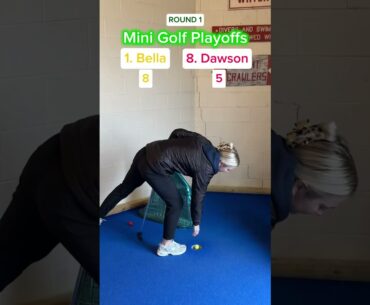 1. Bella vs 8. Dawson ROUND 1 (Holes 3-4) #golf #minigolf #viral #sports #puttputt #playoffs