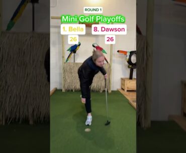 1. Bella vs 8. Dawson ROUND 1 (Holes 11-12) #golf #minigolf #viral #sports #puttputt #playoffs