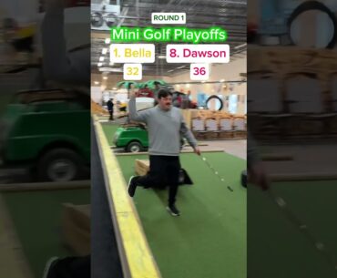 1. Bella vs 8. Dawson ROUND 1 (Holes 15-16) #golf #minigolf #viral #sports #puttputt #playoffs